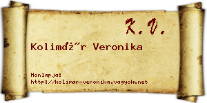 Kolimár Veronika névjegykártya